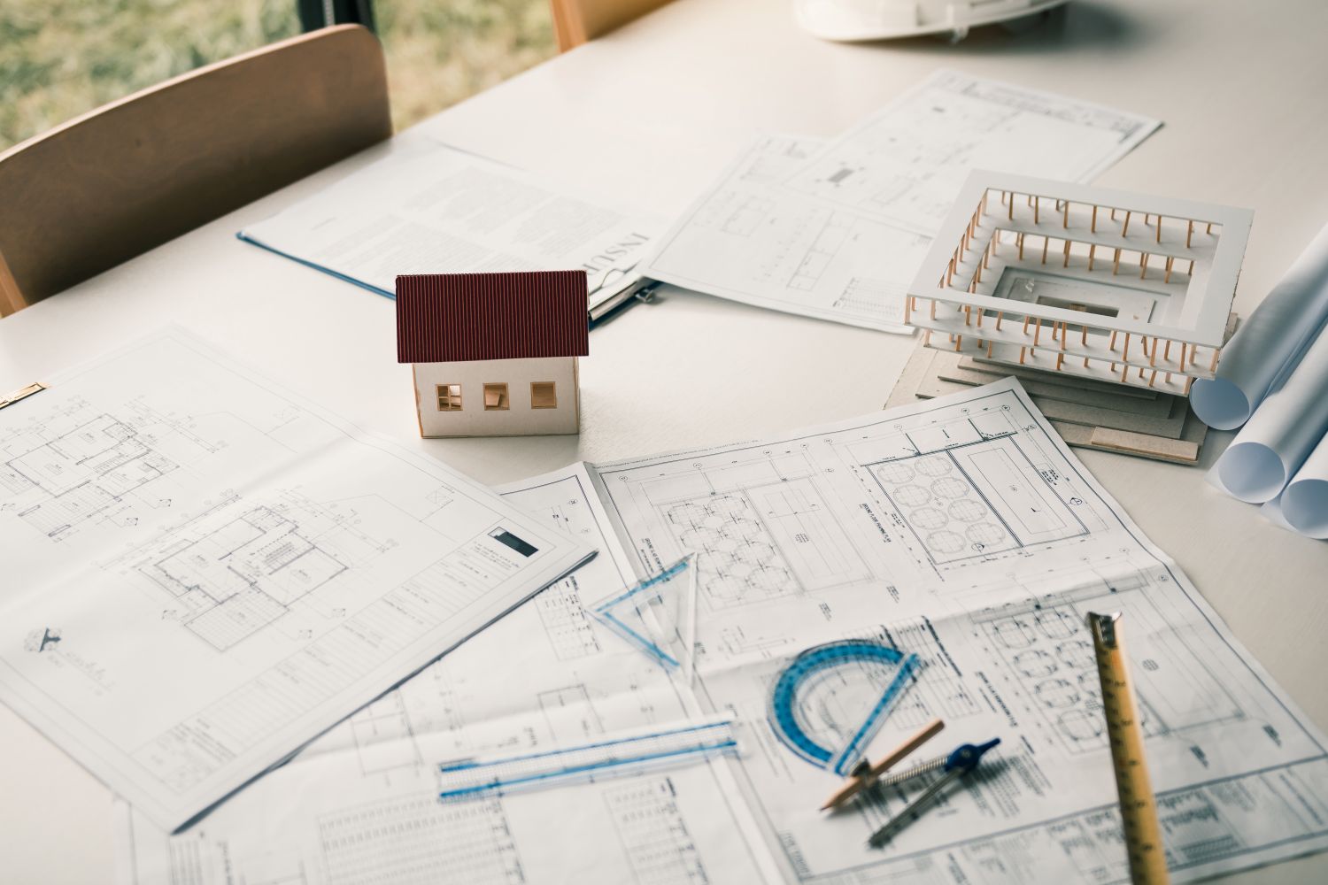 model of a house being built